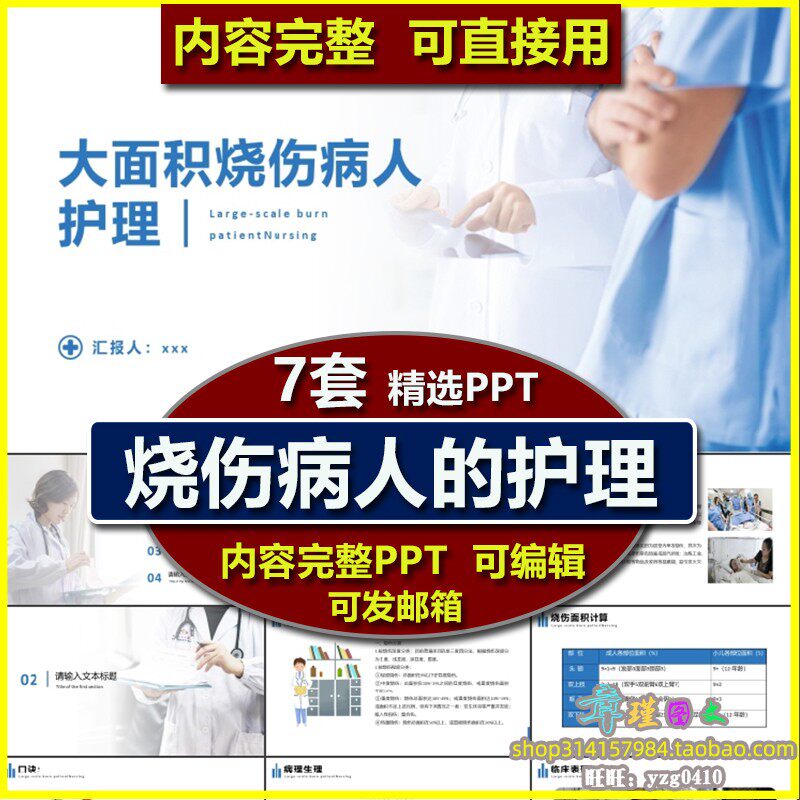 烧伤病人护理PPT课件模板 烧伤科大面积烧伤护士业务学习评估措施
