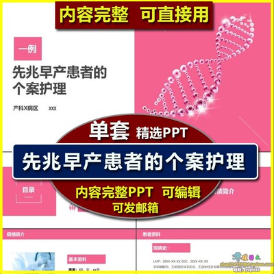 妇产科先兆早产患者的个案护理PPT课件 病情简介分析问题护理措施