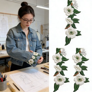 缝在毛衣上的装饰品刺绣花边小香风绣花布贴精致手工蕾丝花边diy