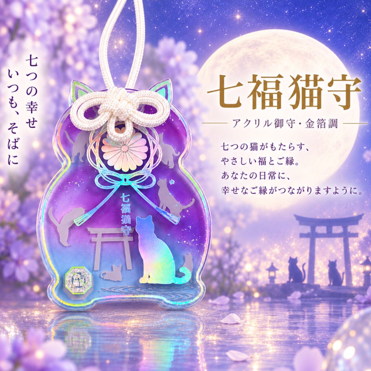 日本代购白鬚神社紫阳花金箔御守大鱼守御朱印七猫守财运福气守