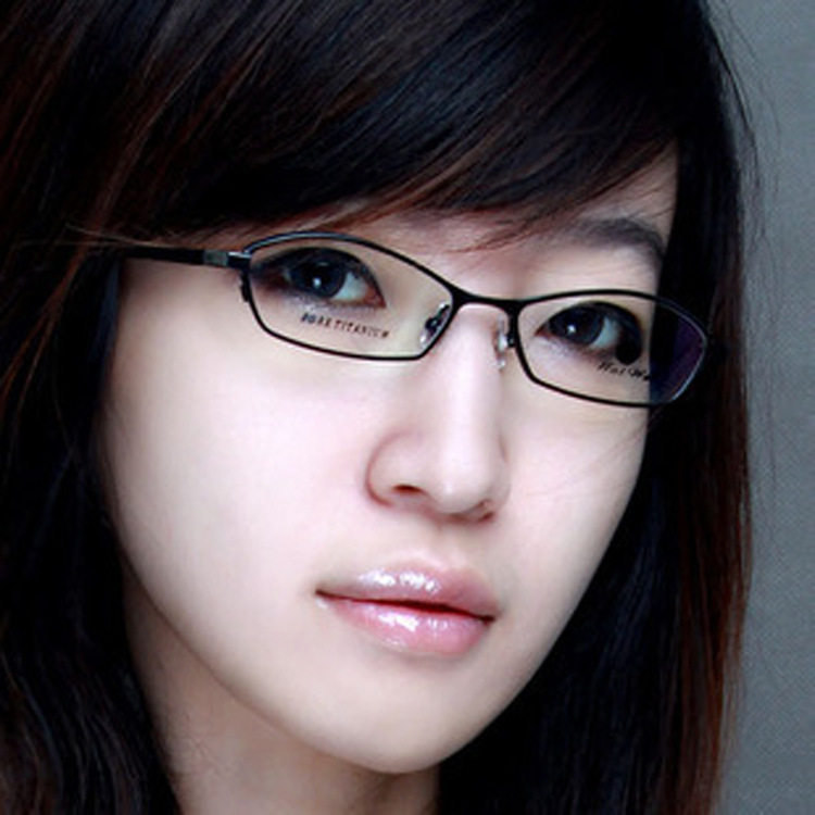 超轻全框纯钛眼镜架女式白领可爱