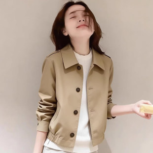 2026春季新款今年流行爆款小香风巨好看的小个子卡其色风衣外套女