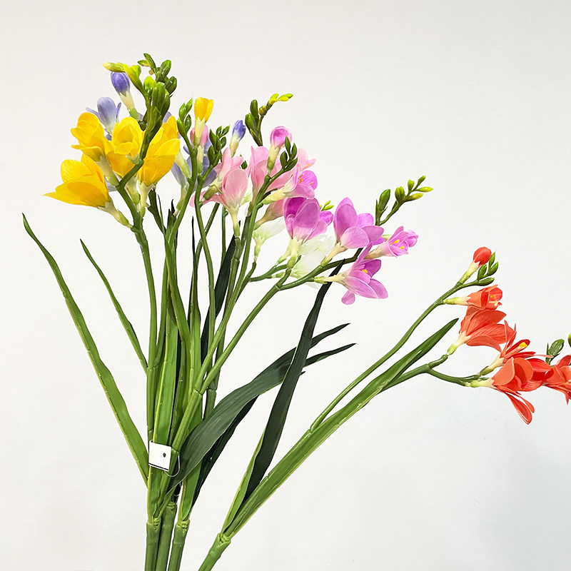 仿真小苍兰手感过胶香雪兰假花玉仿真花/假花