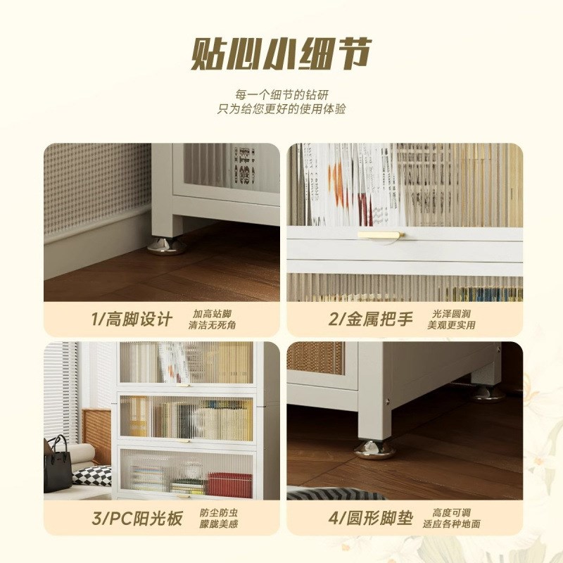 置物架落地多层收纳架卧室储物柜家用H钢制书柜带门书架防尘展示