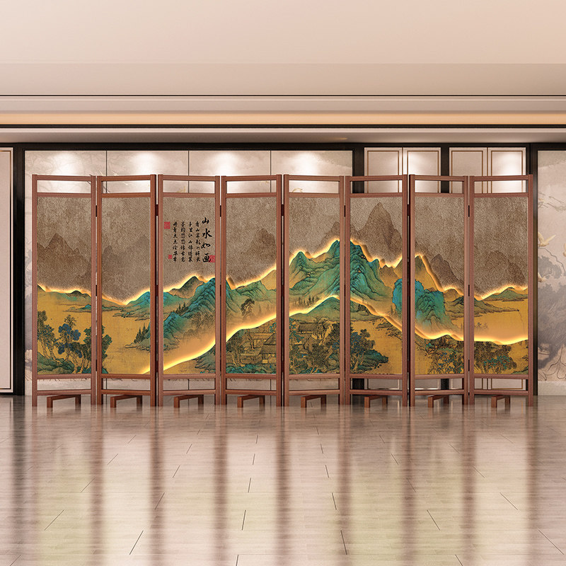 新中式实木屏风隔断客厅2026新款办公室酒店茶楼折叠移动遮挡玄关