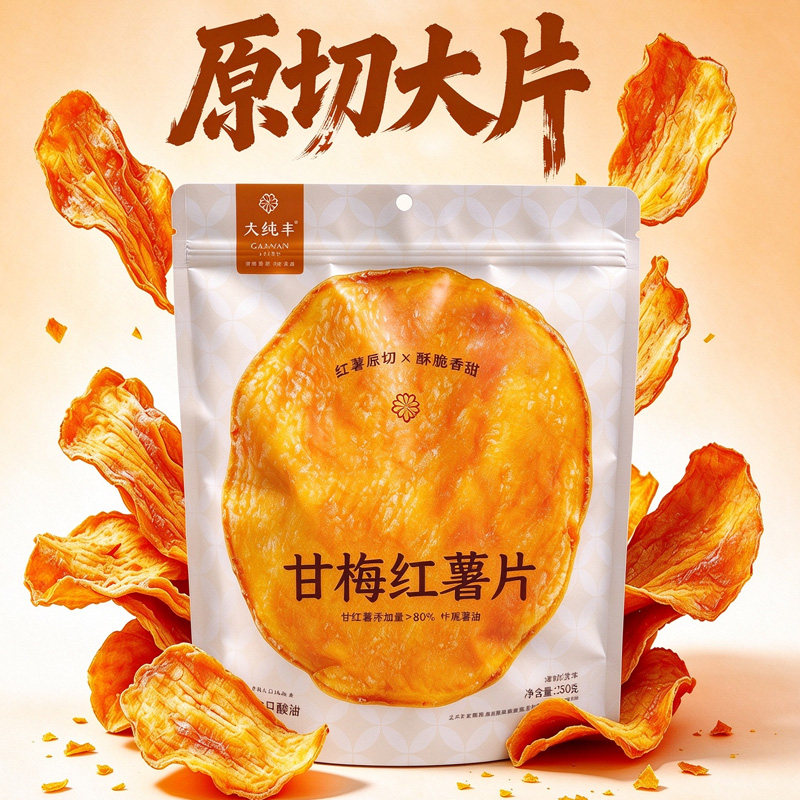 大纯丰甘梅地瓜干香脆红薯脆片农家自制山芋片红薯干办公室小零食