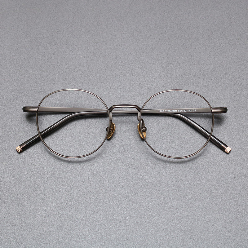 入野聯名產品 日本手工眼镜框架男女款超轻纯钛圆形近视眼镜小脸