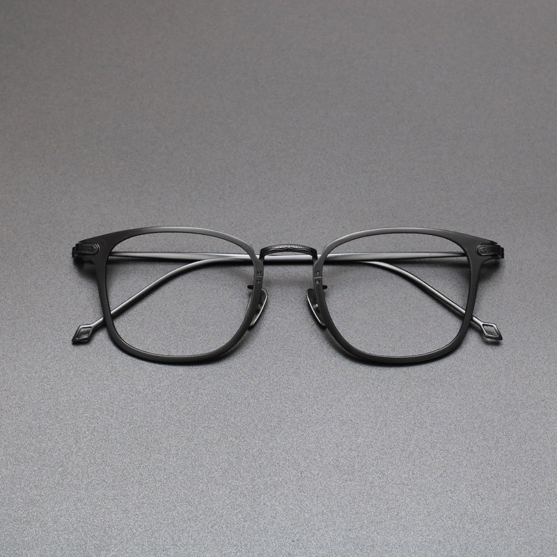 手工大框 日本复古大脸近视纯钛细边超轻余文乐hf503m眼镜框架男