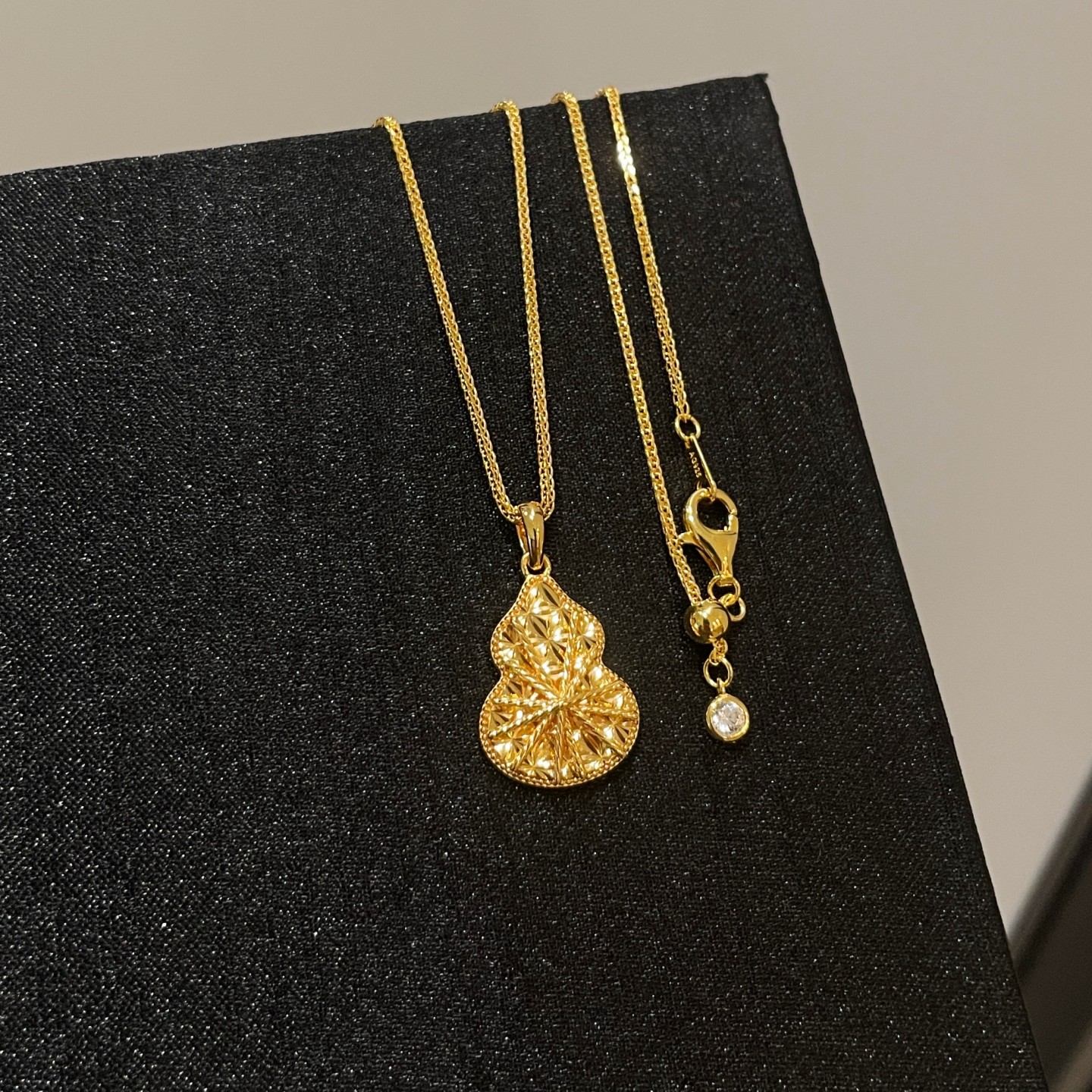 扭绳纹爆闪葫芦吊坠项链女925银