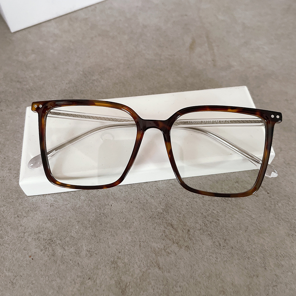 韩系个性方形大框板材镜腿眼镜框男女痞帅风大脸显瘦近视可配度数