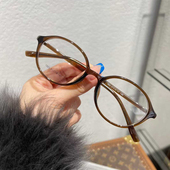 超轻复古TR90椭圆形书呆子眼镜框女素颜方圆脸可配度数近视眼镜架
