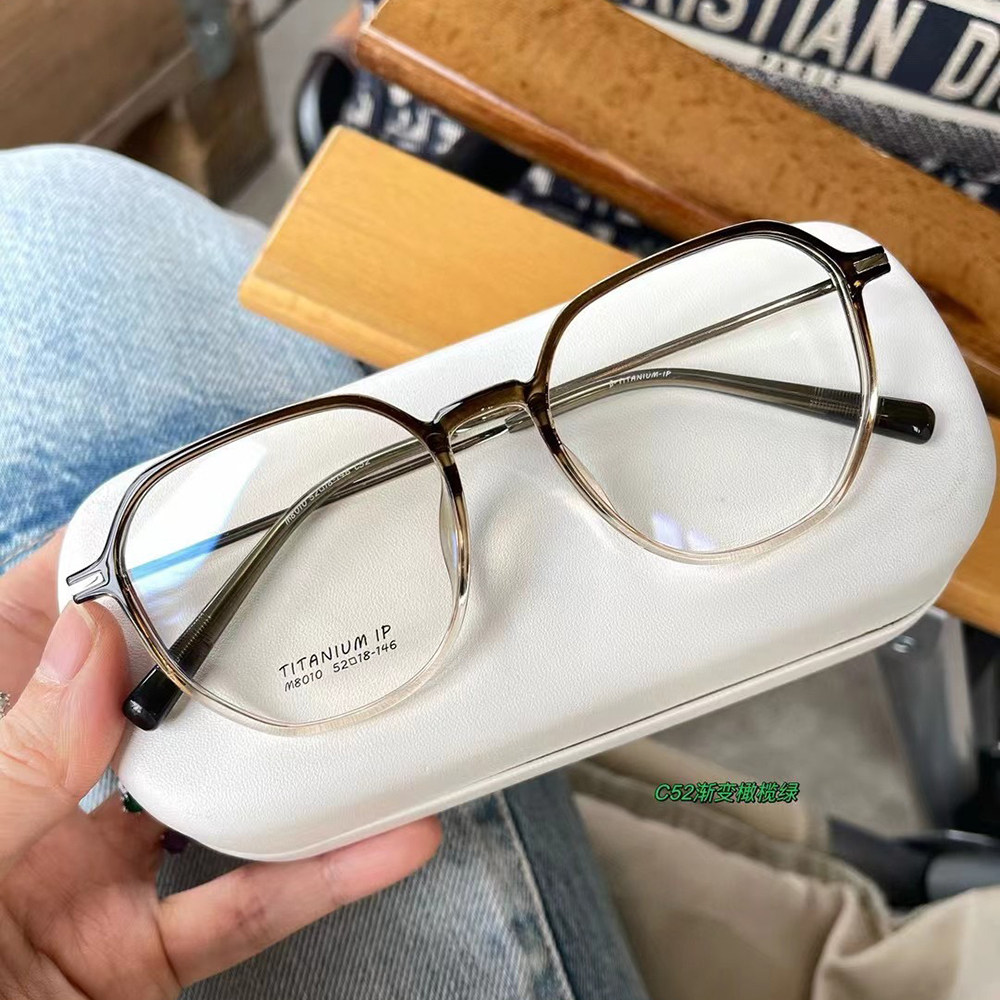 钛架TR棕色渐变橄榄绿男女眼镜架