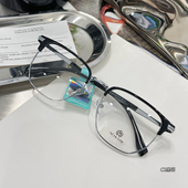 潮牌理工科男痞帅风半框眉毛架近视眼镜架男款 可配度数散光防蓝光