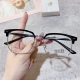 韩版 半框眉线框斯文风眼镜框男女素颜网红近视定制成品光学镜 时尚