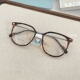 素颜镜架近视可配度数 纯钛TR90圆框玳瑁色眼镜框女时尚 设计师款