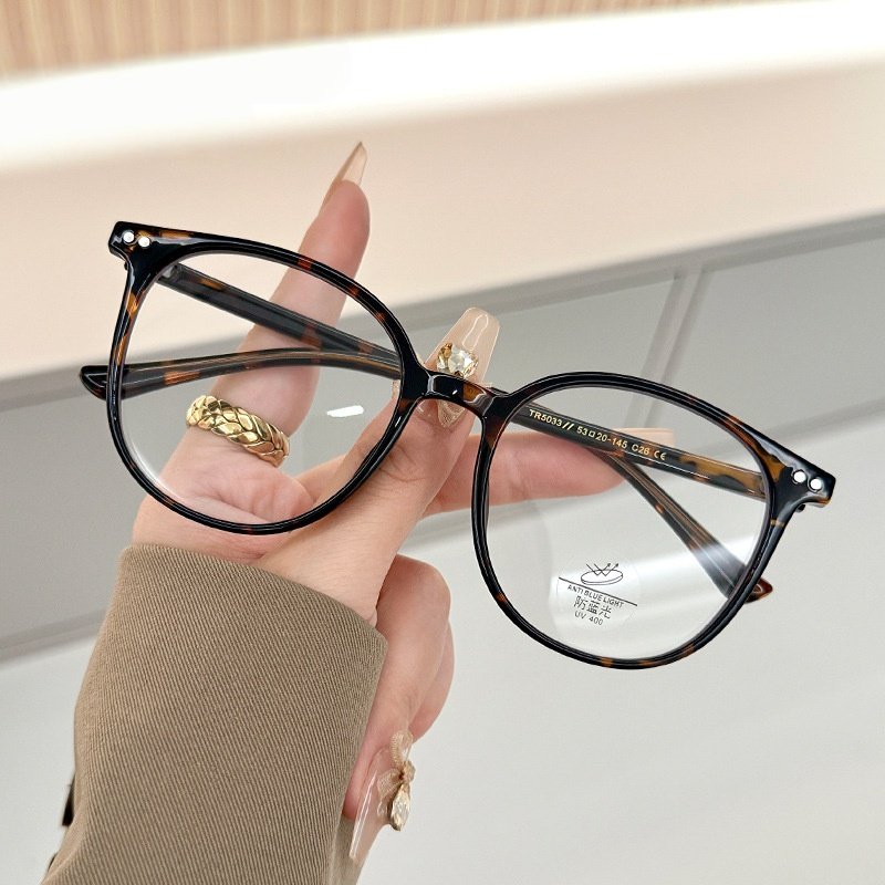 复古素颜超轻圆框大脸近视眼镜框