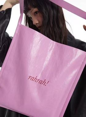 DirtySix“rahrah”袋袋撞色绣线大容量单肩包高颜值托特包