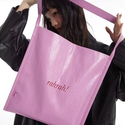 DirtySix“rahrah”袋袋撞色绣线大容量单肩包高颜值托特包