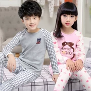 Trẻ em mặc đồ lót cotton cho bé trai và bé gái lớn bé phim hoạt hình Áo len cotton mùa thu quần áo mỏng - Quần áo lót