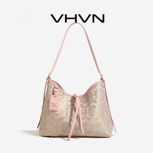 VHVN女包2026新款真皮宋锦托特包