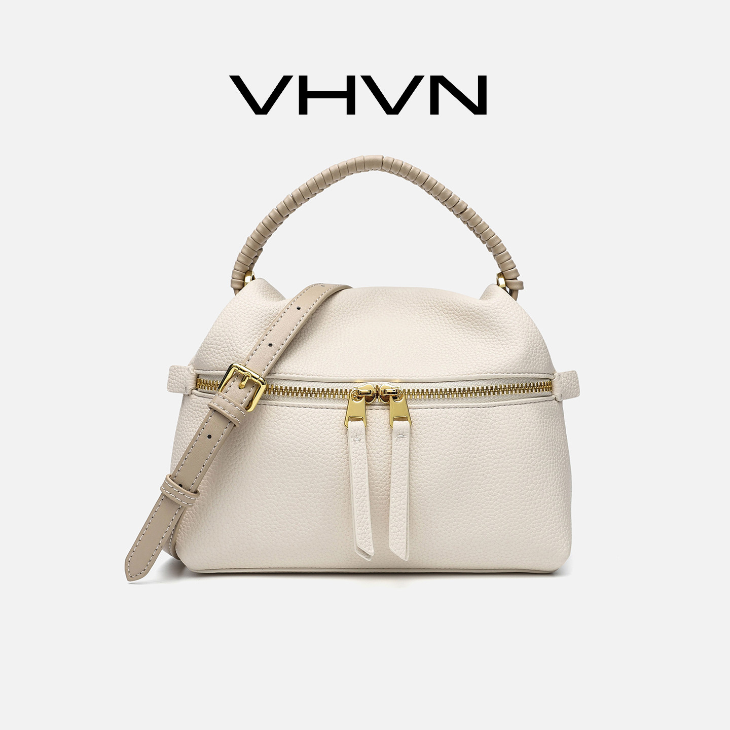 VHVN女包2026新款真皮编织手提饭盒包轻行系列通勤单肩斜挎吐司包