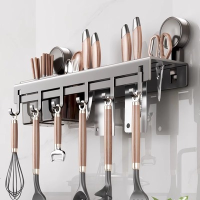 吸盘刀架置物架厨房壁挂式多功能菜刀挂架家用单双筷笼刀具收纳架