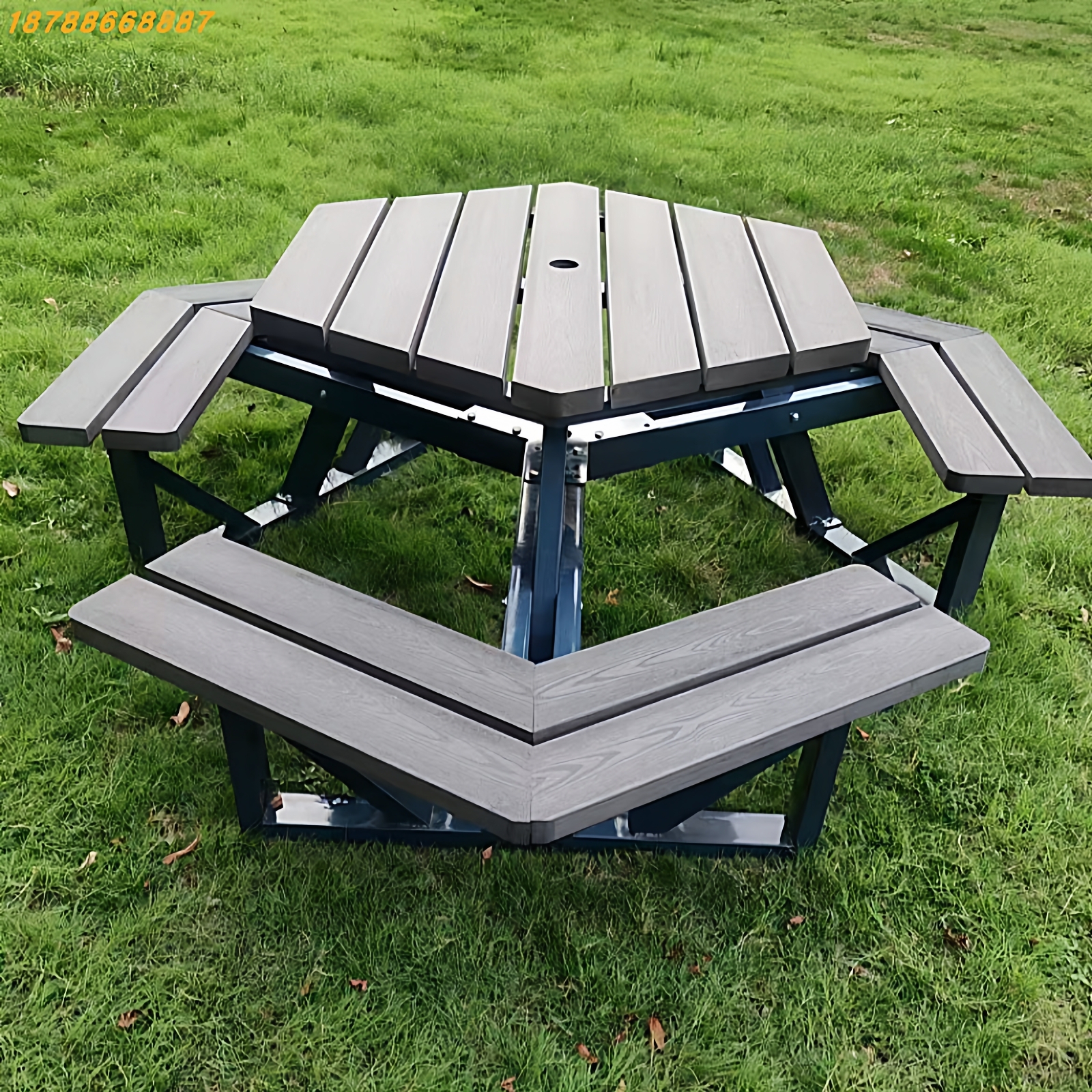 户外组合桌椅防水防晒塑木铝合金