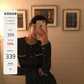 伦勃朗夜色 Mas Mash 气质名媛千金小香风连衣裙女miu系包臀短裙