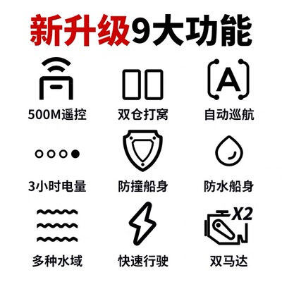 智能打窝船快艇遥控船无线送钩送投饵料船钓鱼大功率新款拉网神器