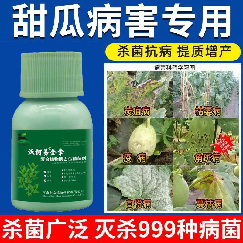 甜瓜病全治甜瓜专用药枯萎蔓枯炭疽白粉病毒病全治西瓜瓜类杀菌剂