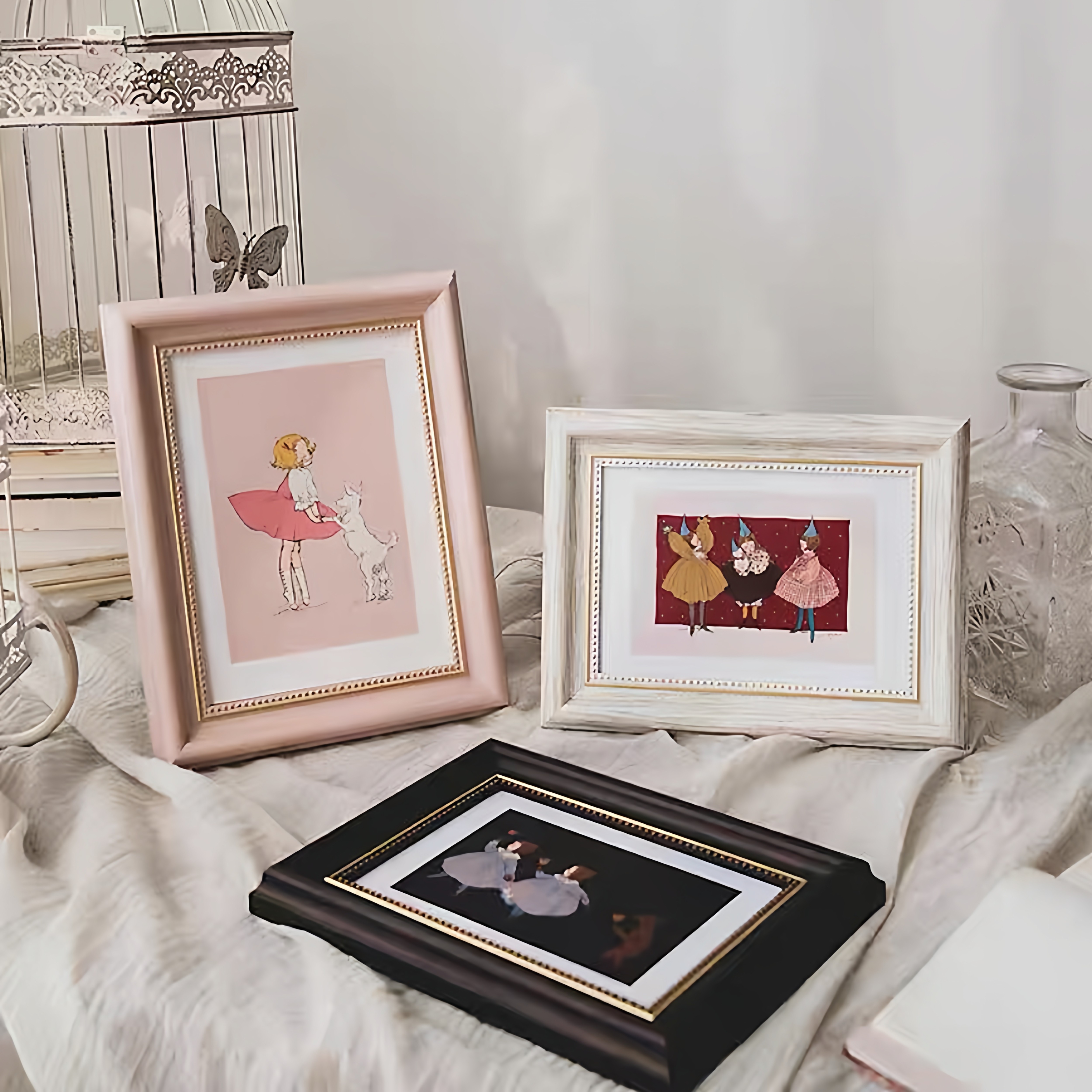 粉色华晨宇拼图相框火星七夕亚克力鹿晗摆台diy摆件6寸海底捞