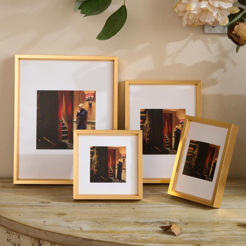 轻奢铝合金摆台相框横竖加冲洗照片相架简约6寸7寸8寸小画框定制