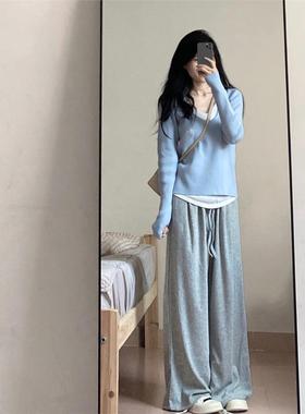 MAXMENT假两件上衣早秋打底针织衫女2024年新款修身设计感毛衣女