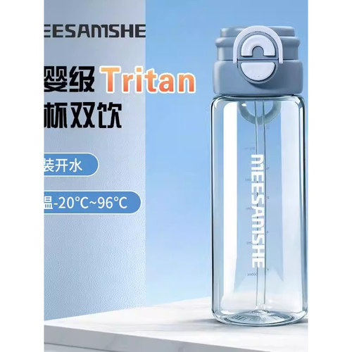 进口tritan运动水杯男新款大容量便携茶杯女儿童学生上学夏日水壶