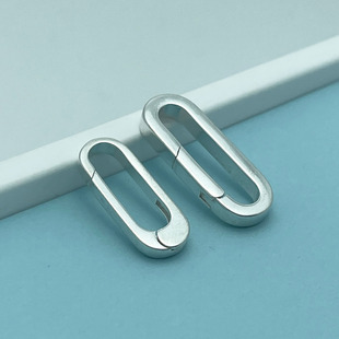 S925纯银弹簧扣万能扣方形扣光面手链项链连接扣龙虾扣银扣头配件