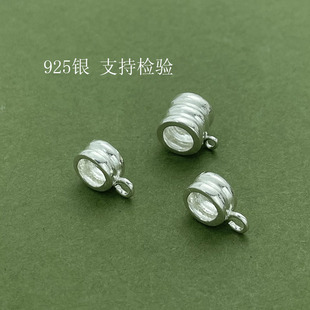 S925纯银素银DIY配件直管隔珠可加坠串珠手链项链编绳饰品配件