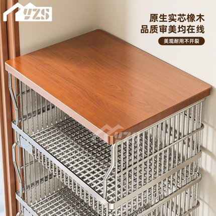 中古风零食置物架多功能夹缝小推车多层果蔬厨房菜篮可移动收纳架