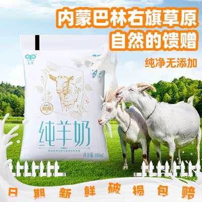 九羊纯羊奶甄选内蒙奶源鲜奶180ml袋装成人儿童女士营养羊乳