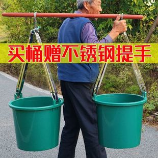 特厚熟胶挑粪桶牛筋大号水桶农用老式挑水桶加厚塑料农村化粪池桶