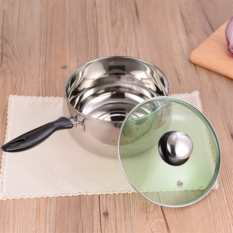 奶锅不锈钢特厚复底小奶锅热牛奶煮面迷你加厚汤锅单柄不粘锅