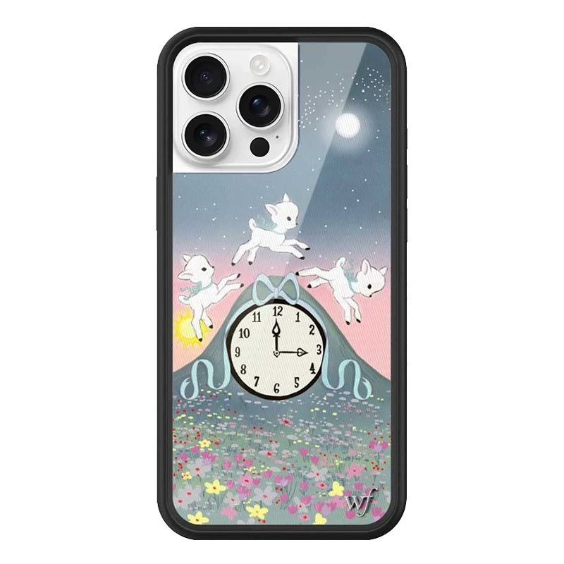 Wildf时钟小羊奶昔猫咪适用苹果16promax手机壳iPhone15/14/Pro/Max硬壳全包保护套硅胶防摔个性时尚wf
