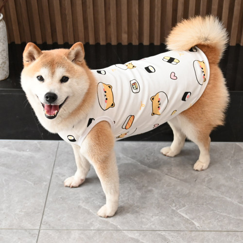 纯棉狗狗衣服宠物柯基泰迪柴犬衣服短袖春夏季薄款T恤全棉背心