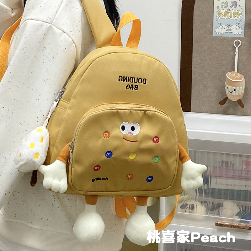 曲奇饼干小书包女丑萌卡通学生帆布双肩包可爱小清新少女春游背包