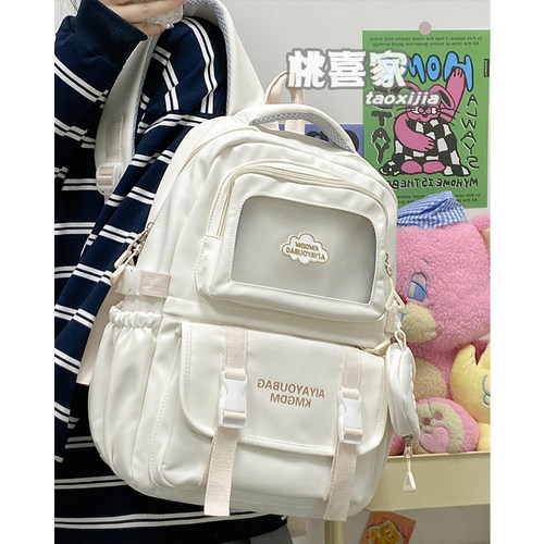大容量轻便初中高中学生书包高颜值ins日系痛包双肩包女电脑背包