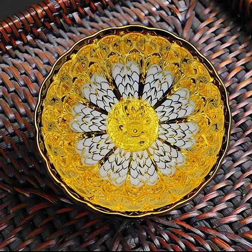 夜光茶杯龙王杯金玉满堂窑变茶杯