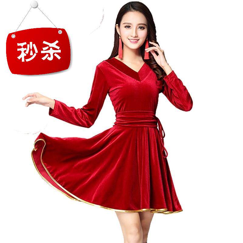 拉丁舞春夏广场舞舞蹈服健o身连衣裙服装中老年新款套装演出服女在类目 女装/女士精品, 唐装/民族服装/舞台服装, 民族服装/舞台装中 - 来自Buy2taobao.com提供专业的淘宝代购服务