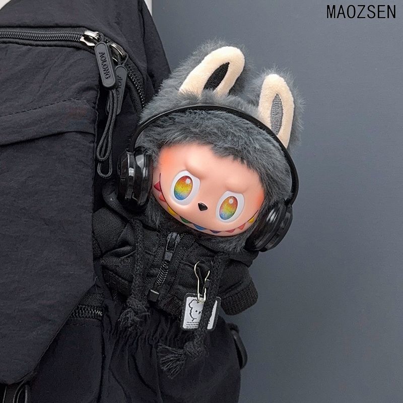 labubu娃衣前方高能一二三代裤子鞋站姿坐姿换装本我衣服酷帅黑色