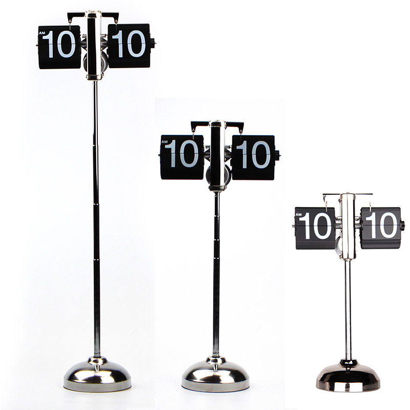 王自如同款创意客厅时钟 欧式座钟伸缩拉杆天平自动翻页钟落地钟