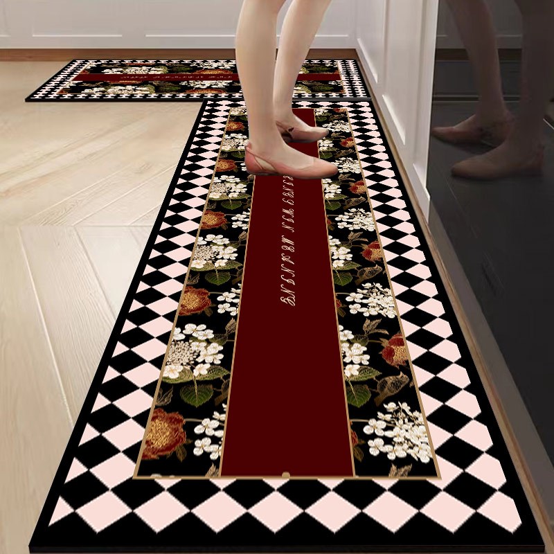 厨房地垫喜庆防滑防油吸水脚垫可擦免洗2024新款专用进门门口地毯