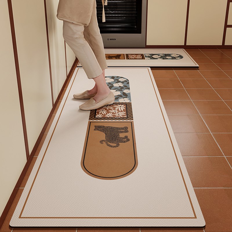 厨房专用地垫pvc防滑防油防水可擦免洗耐脏家用加厚皮革脚垫